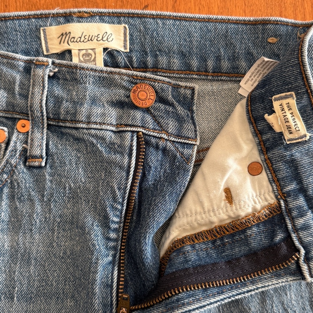 Madewell The Perfect Vintage Straight Jean in Ainsworth Wash Size 25 - Picture 6 of 12